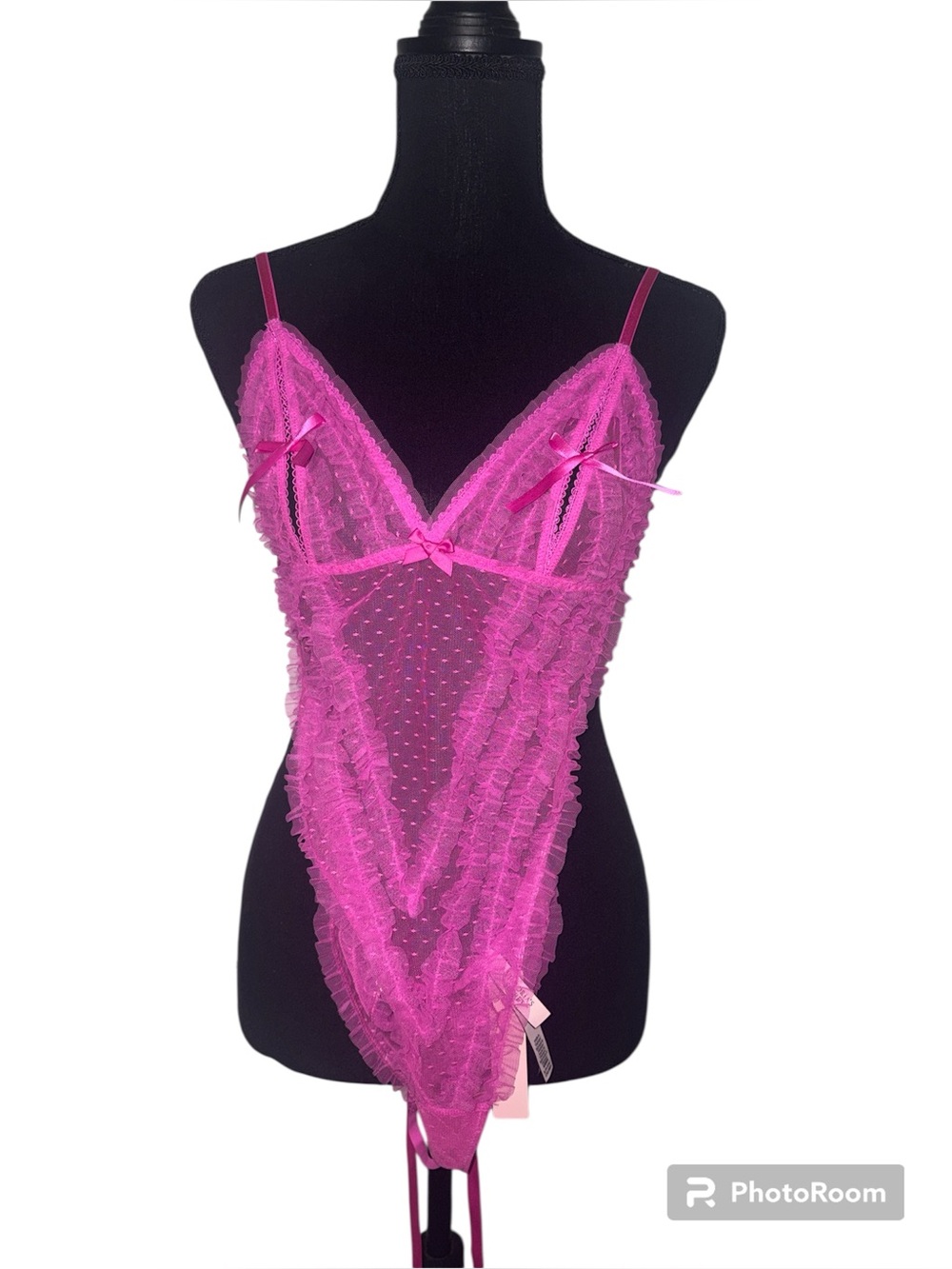 Victoria Secret Lingerie Teddy One Piece Bodysuit Pink Lace SZ SM NWT